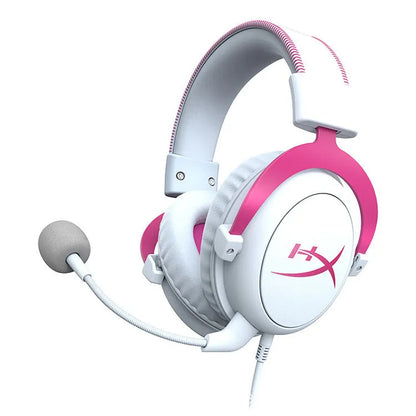 Wired gaming headset with detachable microphone in Hurricane 2 black red colour variant