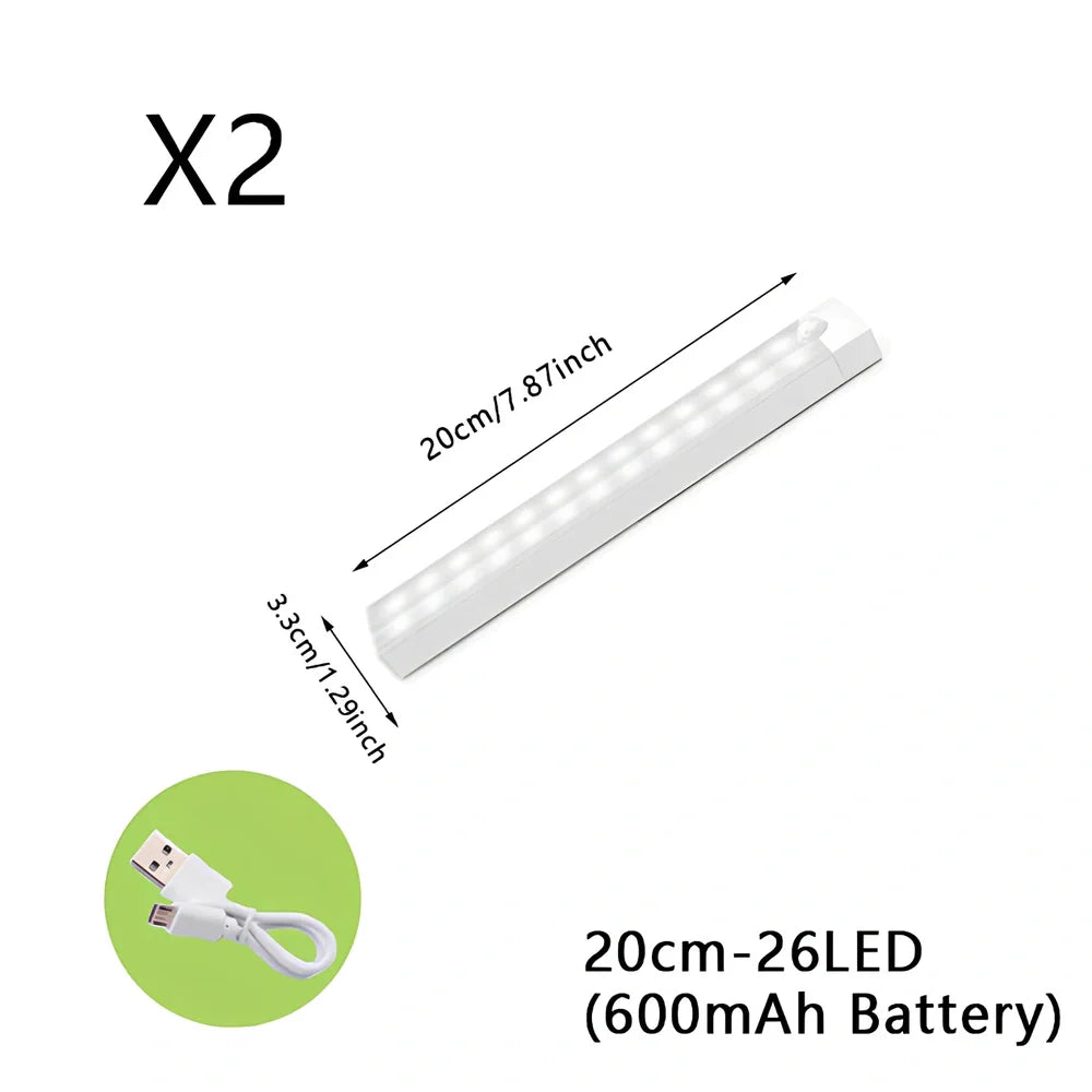 Stainless steel wireless LED motion sensor night light with magnetic wall mounting