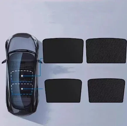 Car sun visor with silver tape thermal insulation in beige and black 3-ice crystal curtain patterns