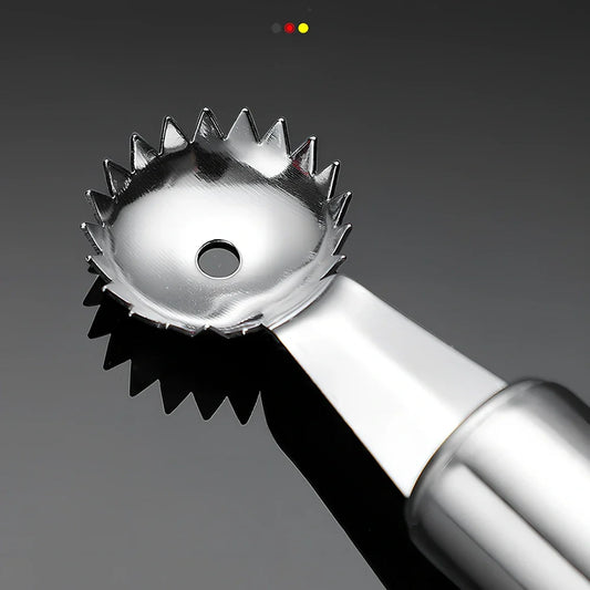 Stainless steel strawberry stem remover tool with 15cm length and 1.5cm coring tip