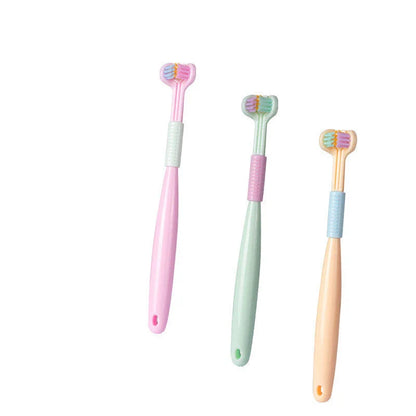 Soft Bristle Tri-Angle Toothbrush with customizable features for deep cleaning and travel convenience