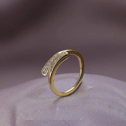 Geometric toe ring with 14K gold plating in rhinestone, water drop, golden diamonds, or golden flowers colours