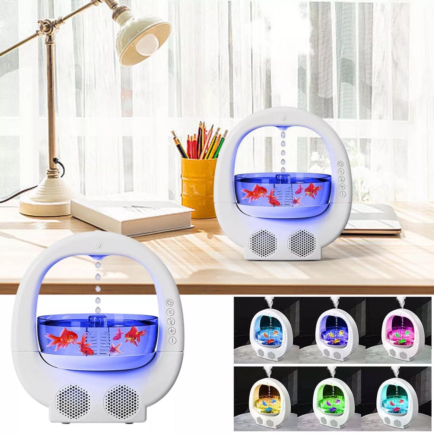3-in-1 Anti-Gravity Humidifier with Bluetooth speaker and colorful ambient light