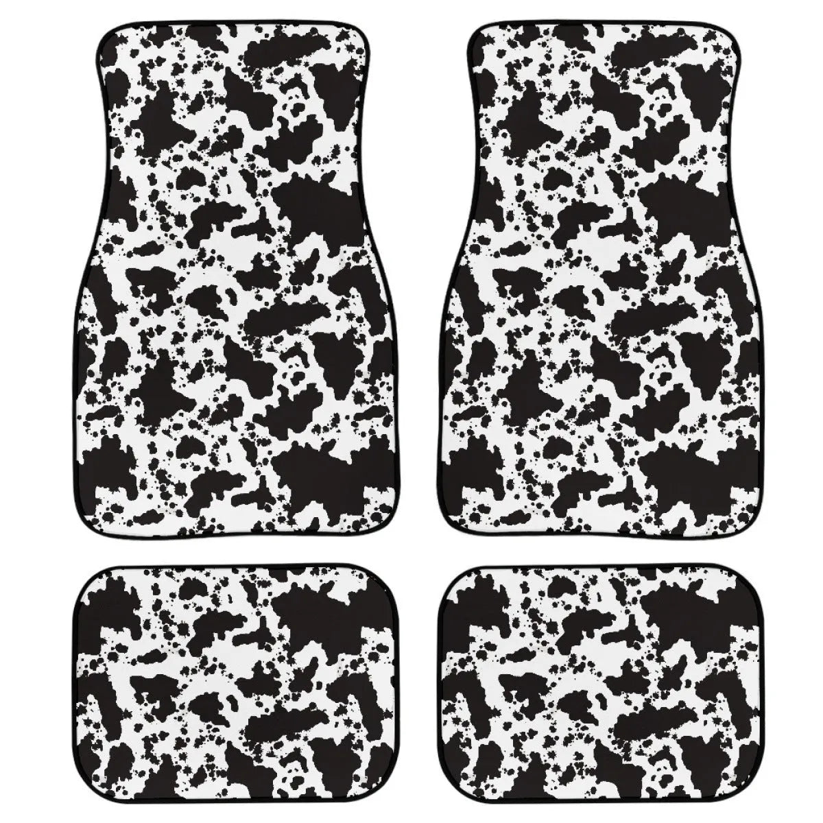 Printed rubber car foot mat set with 20mm thickness and waterproof lining in black