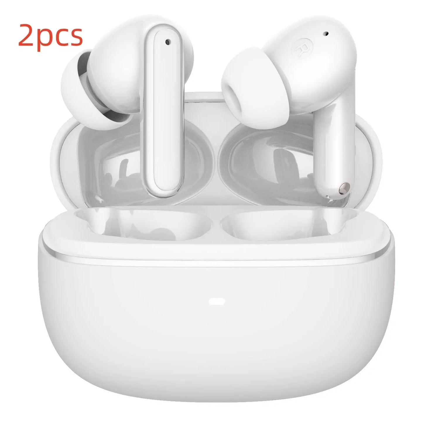 Wireless Bluetooth Noise Reduction In-ear Headphones in white and black with noise cancellation