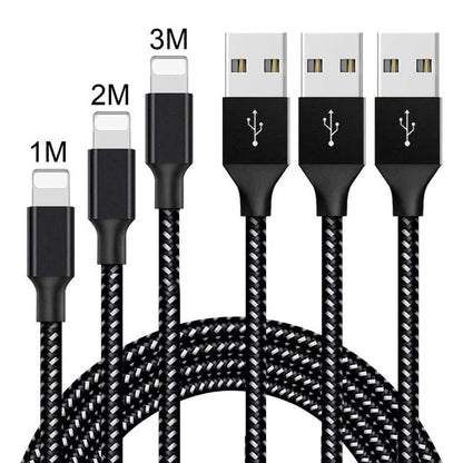 Braided data cable with Micro USB connector for Android phones, showing black and white colour option and length choices.