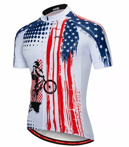 Breathable summer cycling jersey for men and women in vibrant patterns