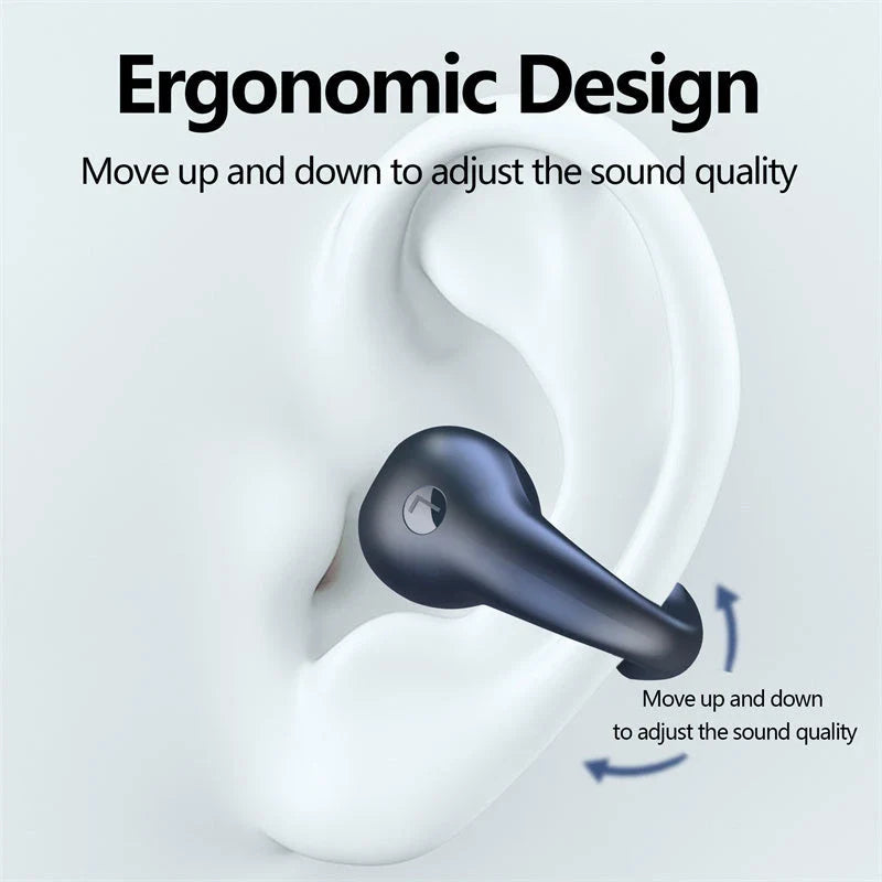 Wireless Bone Conduction Headphones with Bluetooth 5.3, Comfortable Ear Clips, and Deep Bass Audio Performance