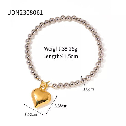 Gold plated stainless steel love heart necklace with hypo-allergenic and water-resistant features