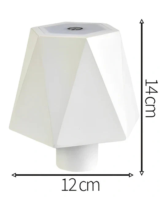 Wireless wine bottle lamp with USB charging cable in black aluminium finish showing LED illumination