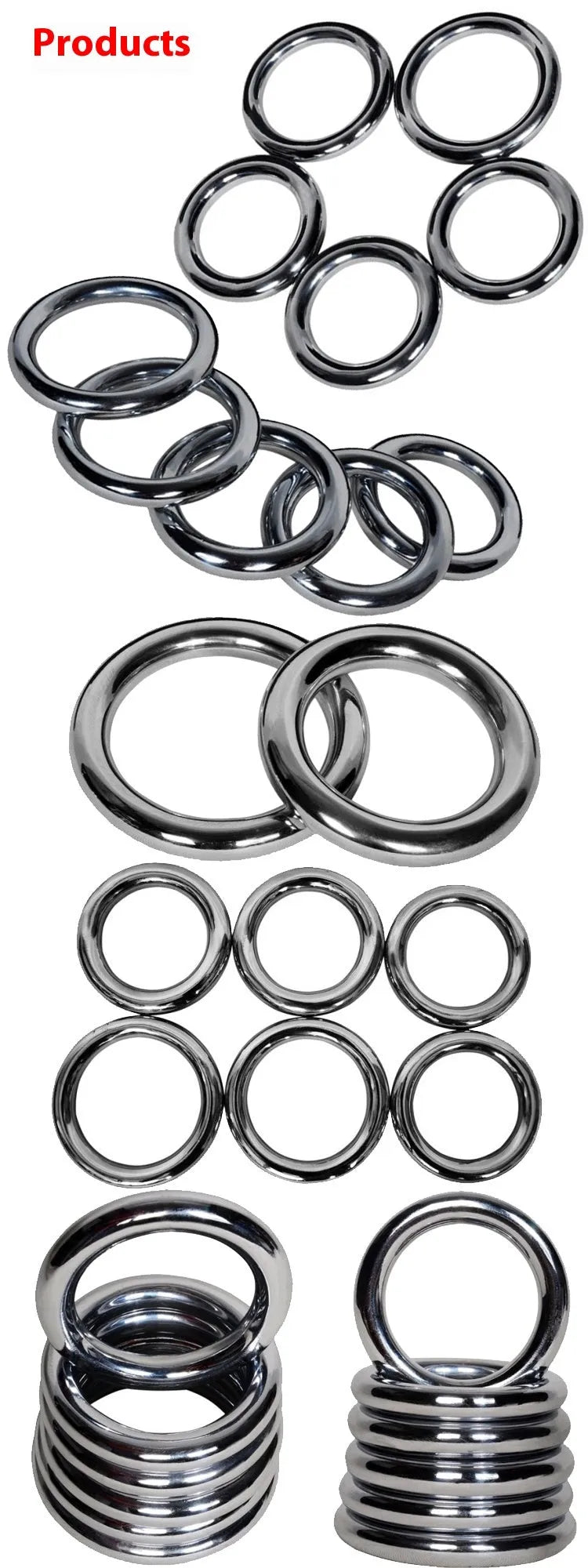 Wing Chun carbon steel training ring showing three adjustable sizes for forearm strengthening exercises