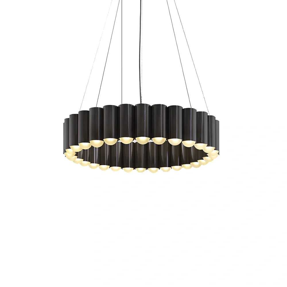 Nordic fish chandelier with electroplated aluminium and PMMA shade in gold, silver, black, or white finish