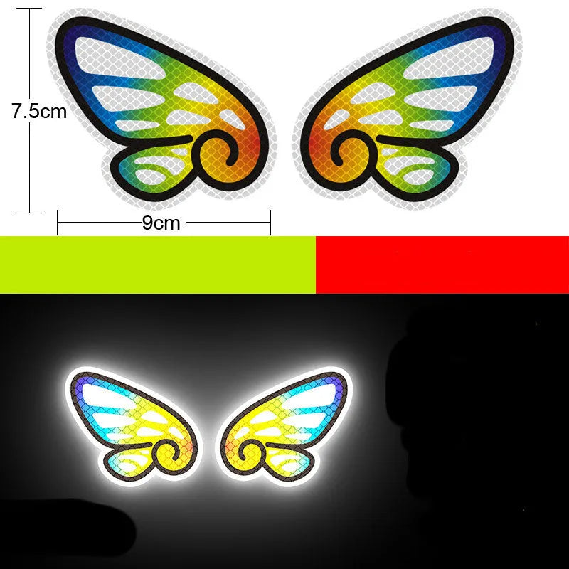 Reflective warning signs for automobiles and motorcycles with diamond film, 9cm by 5cm, in styles like Bucktooth melon seeds