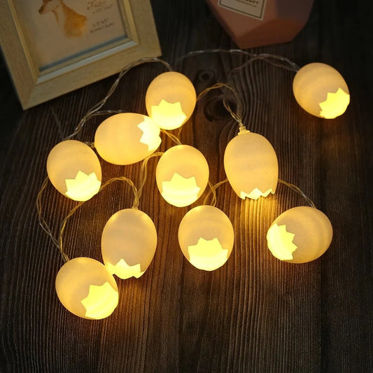 LED egg lantern string lights with 10 bright bulbs for festive decorations