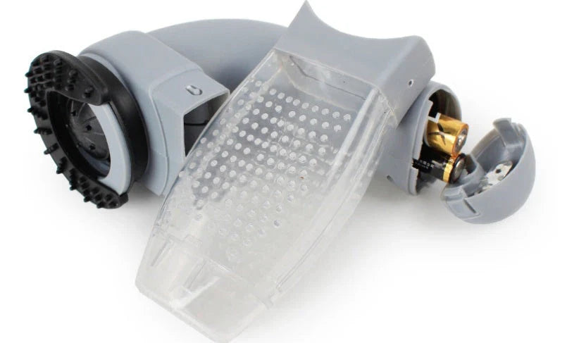 Powerful portable pet hair vacuum cleaner with quiet motor and soft rubber massage head for safe, comfortable pet grooming