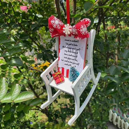 Heaven Chair Christmas Ornament memorial decoration with rustic design