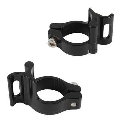 Black aluminium alloy vehicle clamp ring with 28.6mm internal diameter for steel frame mounting