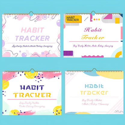 Habit tracking planning book in A4 size with multiple colour options