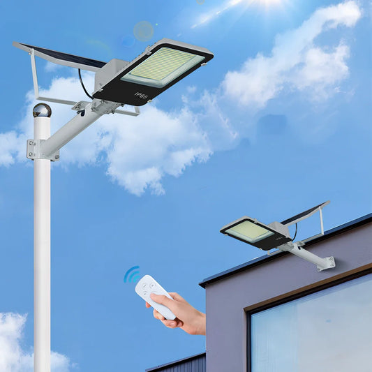 LED solar courtyard street lamp with motion sensor and weatherproof IP65 rating for outdoor illumination