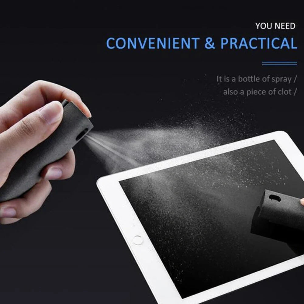 2-in-1 screen cleaner kit with microfiber cloth for dust and fingerprint removal on electronic devices
