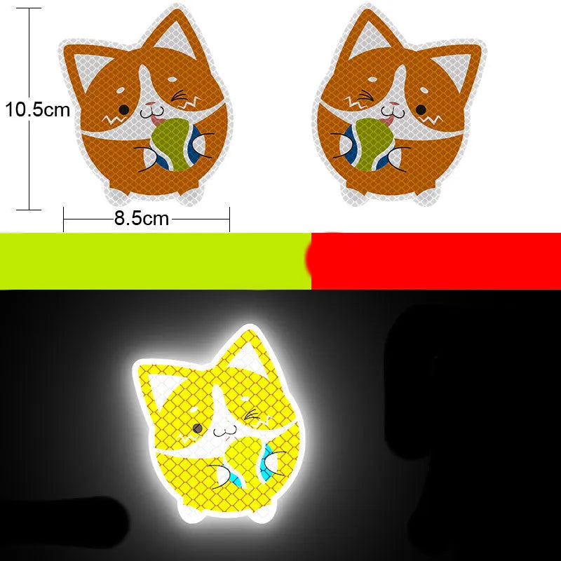 Reflective warning signs for automobiles and motorcycles with diamond film, 9cm by 5cm, in styles like Bucktooth melon seeds