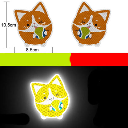 Reflective warning signs for automobiles and motorcycles with diamond film, 9cm by 5cm, in styles like Bucktooth melon seeds