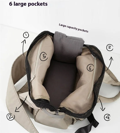 Apricot coloured soft cloth portable pet carrier handbag for small dogs and cats.