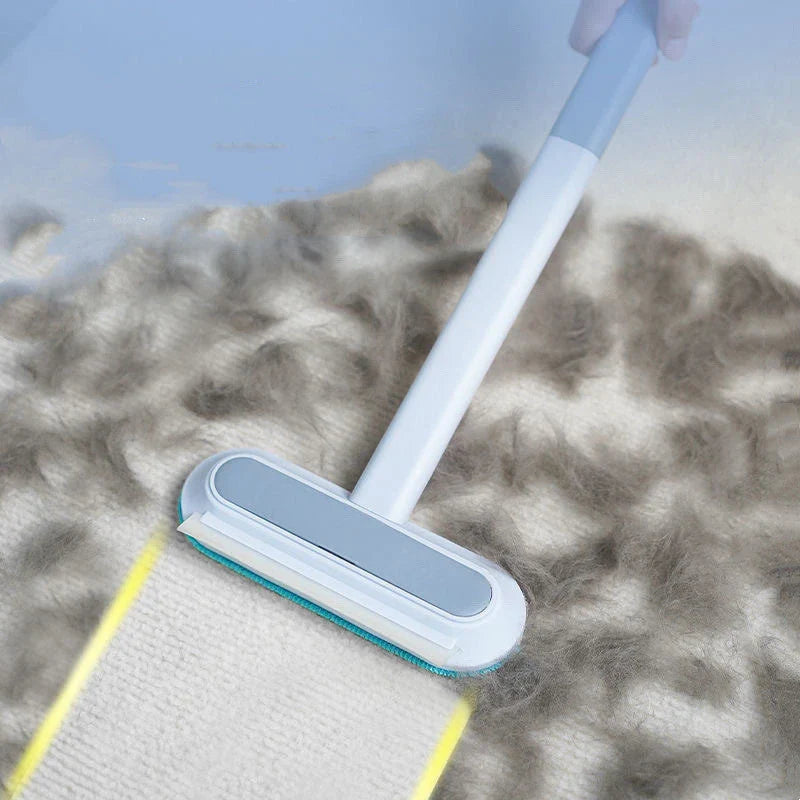 Multifunctional cleaning brush with flannel surface for windows, pet hair, and home cleaning