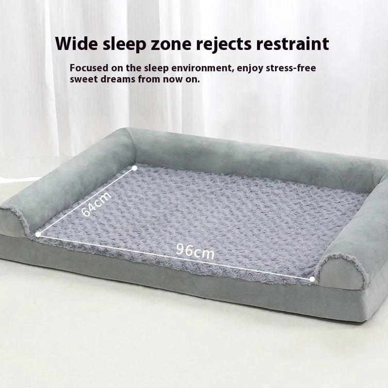 Cloth dog kennel in light grey or dark grey, showing sizes for medium to large breeds