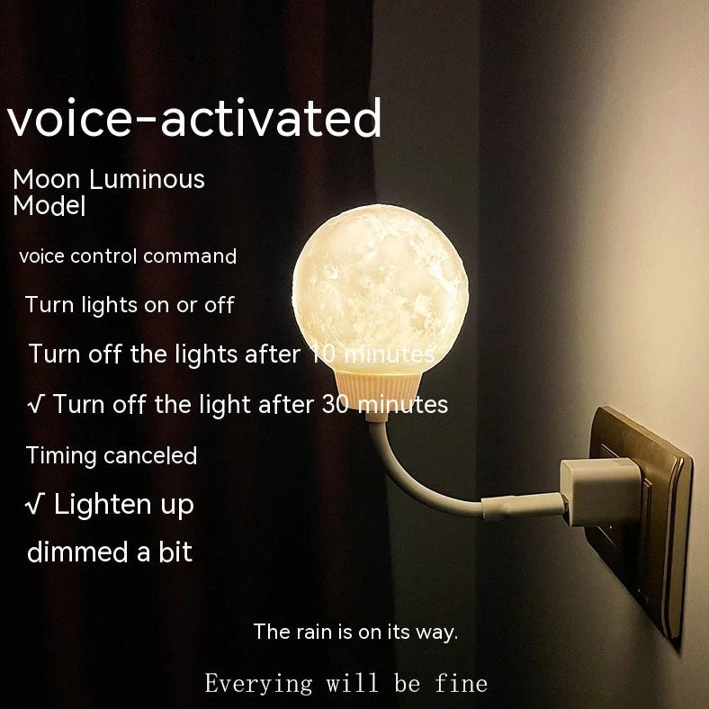 Moon rechargeable night lamp with 10cm 3D textured sphere showing concave and convex pattern details