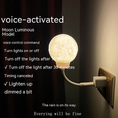 Moon rechargeable night lamp with 10cm 3D textured sphere showing concave and convex pattern details