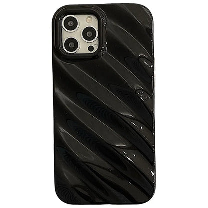 Ins Style simple pleated silicone phone case for Apple iPhone in a Nordic design colour.