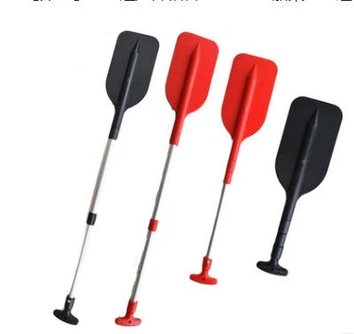 Portable telescoping aluminum alloy oar for inflatable boats in black, yellow, and red