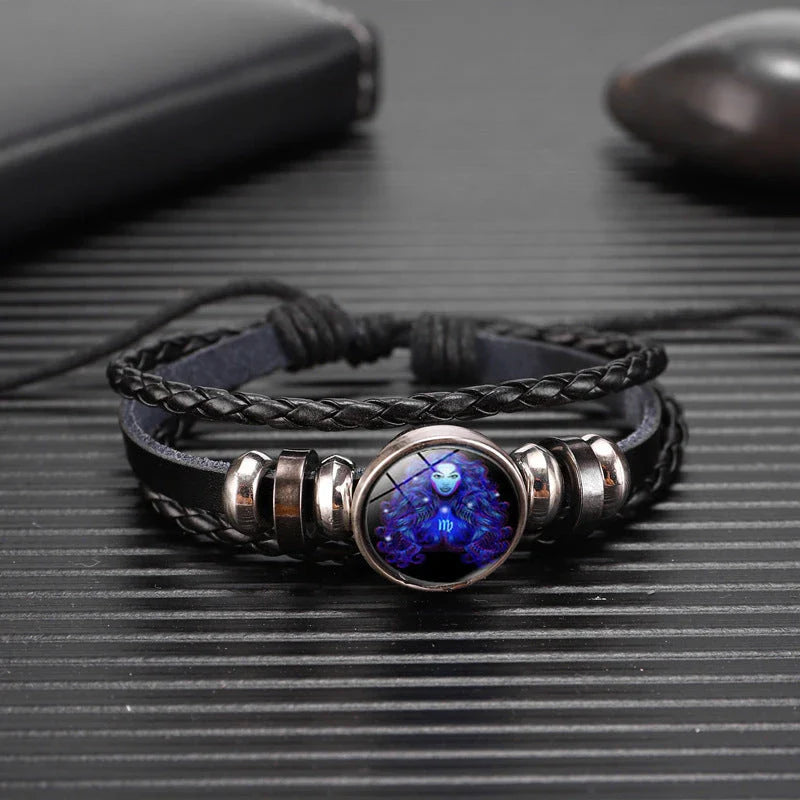 Stylish zodiac constellation bracelet with 12 zodiac sign design options