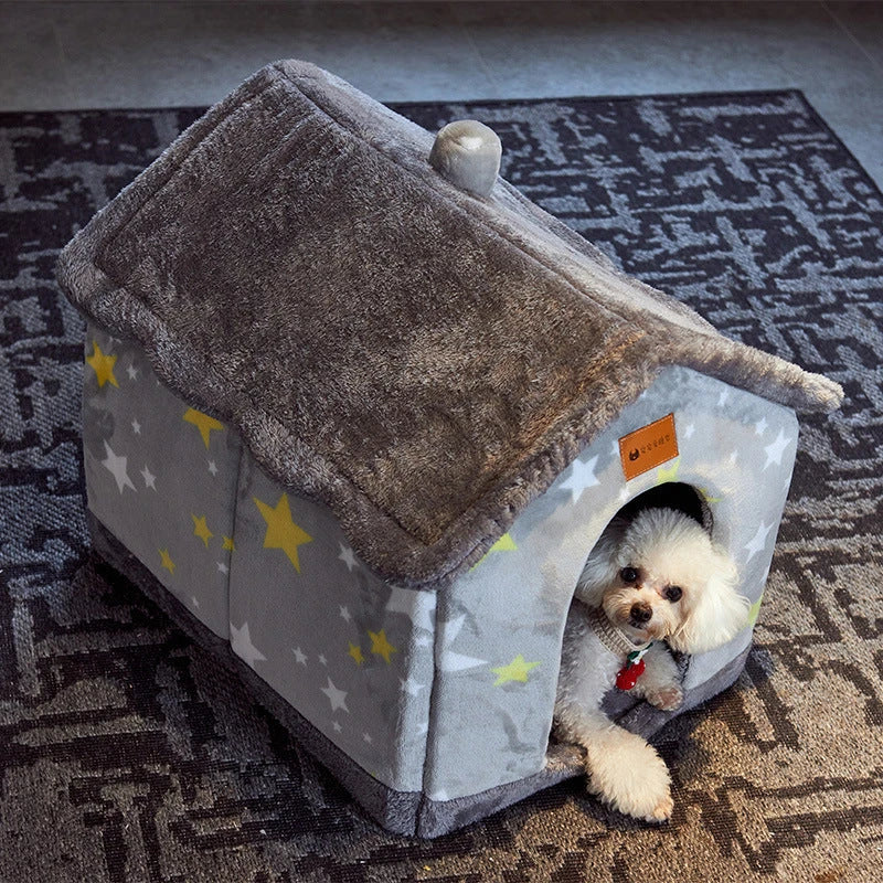 A cozy and comfortable pet bed with a self-warming fabric, durable non-slip base, and removable machine-washable cover