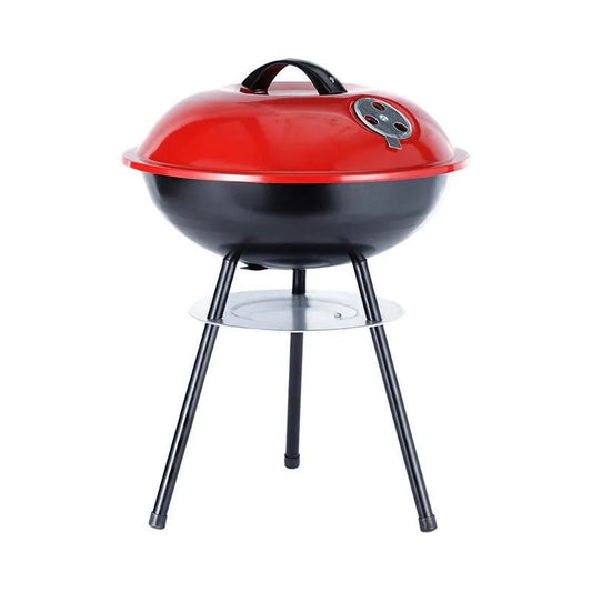 Portable barbecue oven with 14-inch cooking surface and iron construction