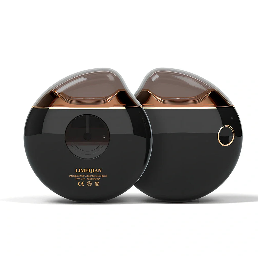 Baby electric nail clippers showing compact design with USB charging port and rotating cutting mechanism