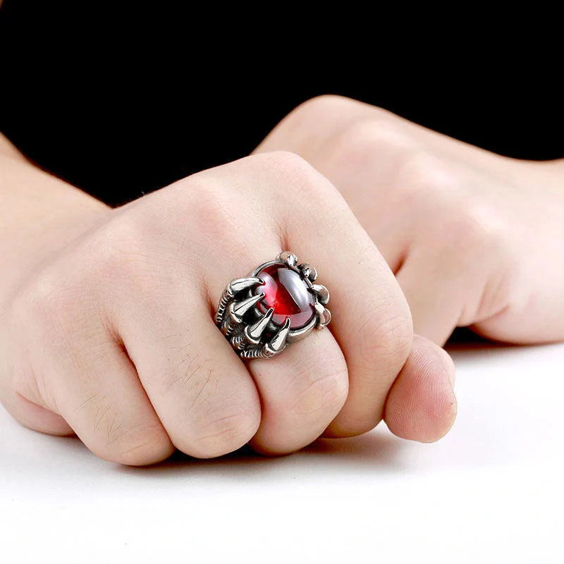 Vintage Titanium Steel Zircon Ring with Intricate Design and Comfortable Fit