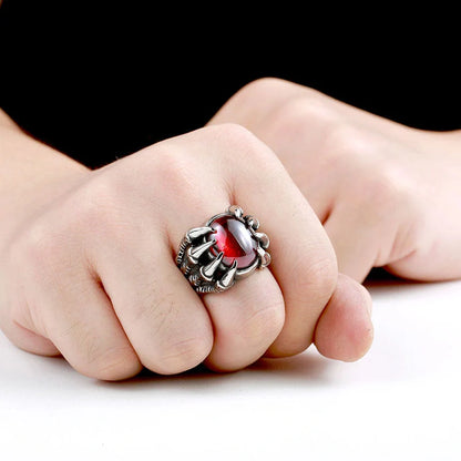 Vintage Titanium Steel Zircon Ring with Intricate Design and Comfortable Fit