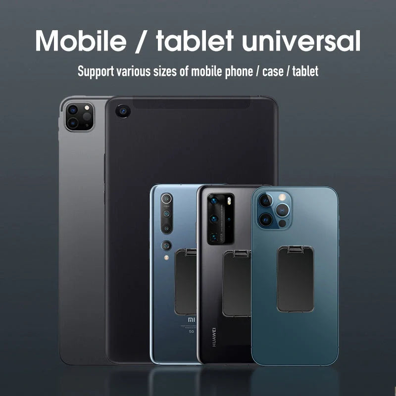 Foldable mobile phone holder with magnetic bracket in silver, rose gold, black, and gold