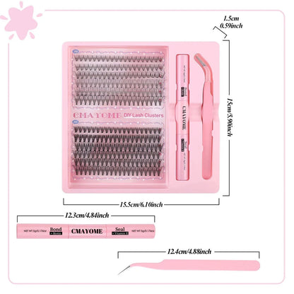 DIY single cluster false eyelashes showing individual artificial fibre clusters for custom placement