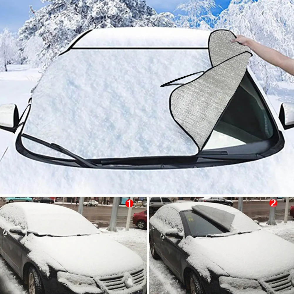 Car front gear sunshade cover with aluminium film construction measuring 130 by 70 centimetres