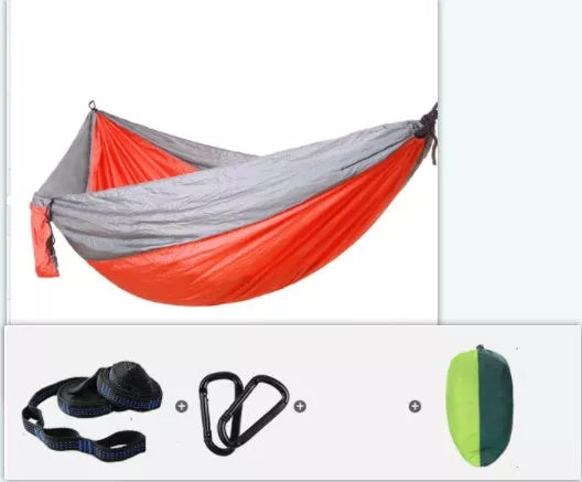Portable Nylon Parachute Double Hammock for outdoor camping and backpacking