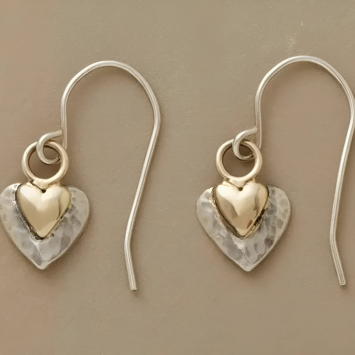 Silver geometric alloy drop earrings with handmade irregular pendant and ear hook fitting