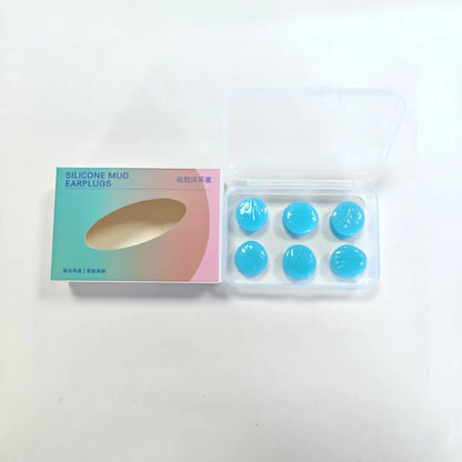 Silicone earplugs for sleeping and swimming, soft reusable ear plugs in blue, orange, pink or white, 3 pairs per box.