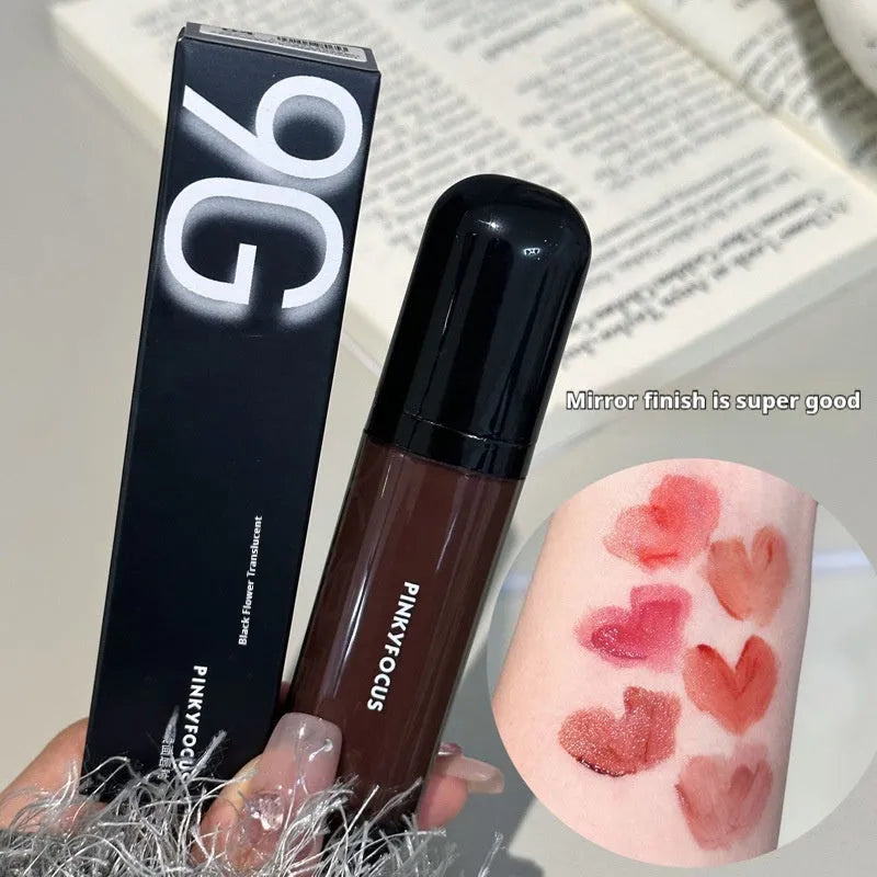Mirror Lip Lacquer with high-impact shine, available in six colours including Black Citrus Tomato and Black Citrus Sweet Potato, offering durable colour resistance and smooth application for a defined lip look in standard specification.