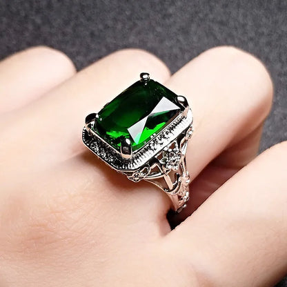 Adjustable women's copper fashion ring with electroplated platinum colour finish in geometric design