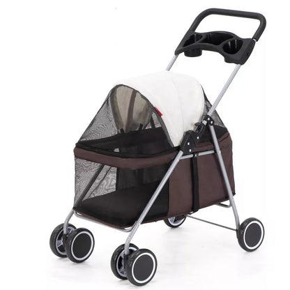 Lightweight folding pet stroller for cats, dogs, and rabbits in multiple colors