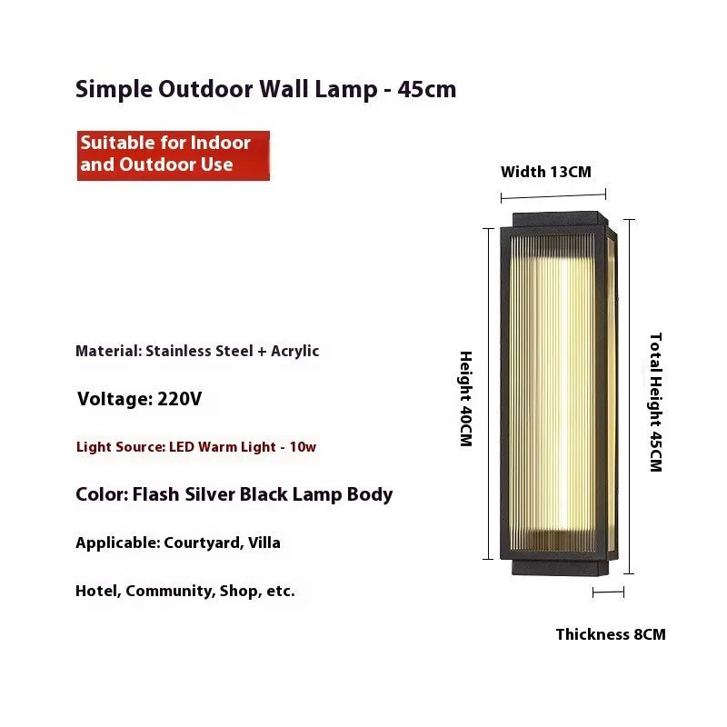 Stainless steel outdoor wall lamp for garden and courtyard lighting