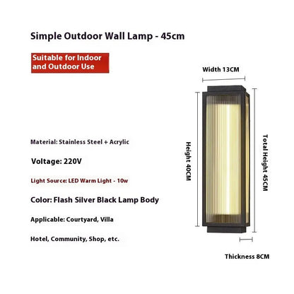 Stainless steel outdoor wall lamp for garden and courtyard lighting
